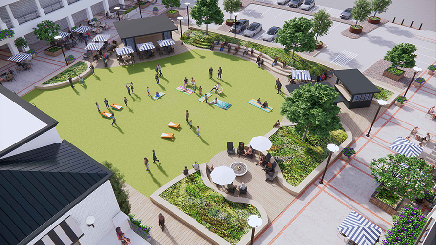 Courtyard View Rendering